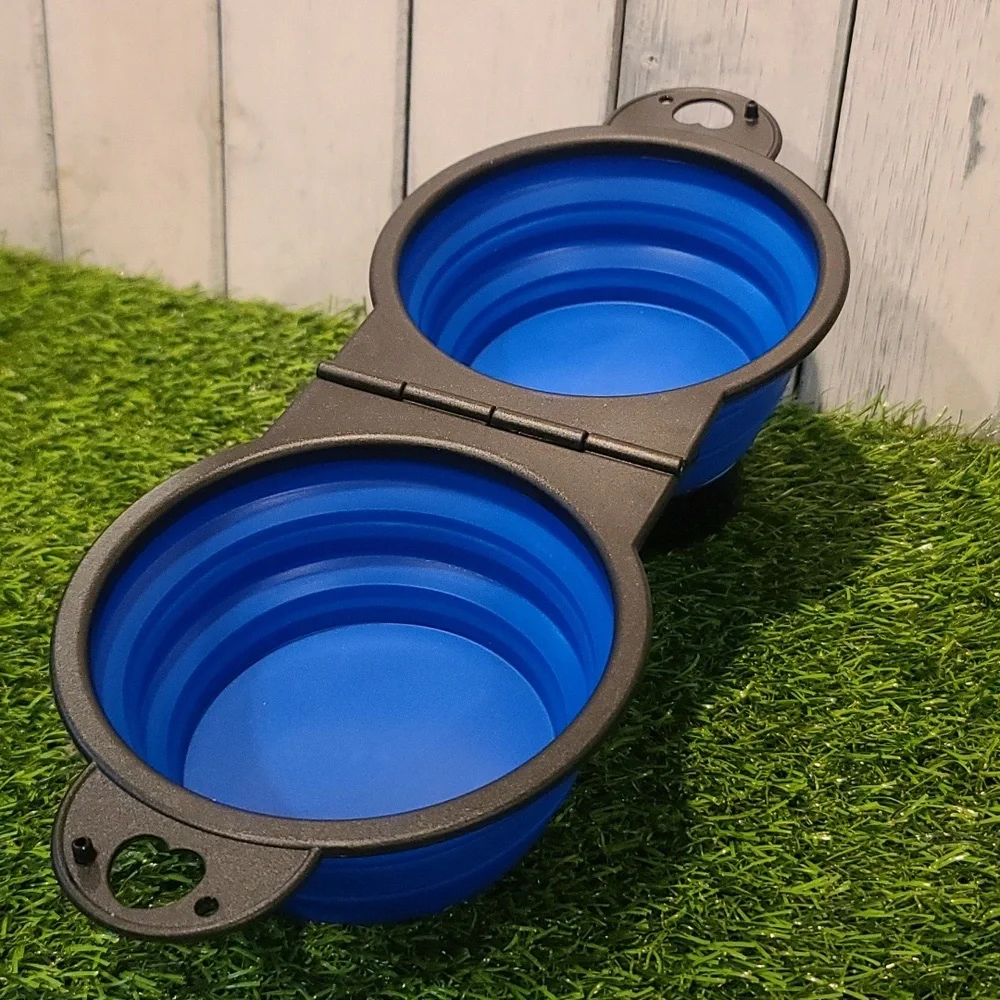 PET BOWL dual sided collapsing small pet travel bowl, asst colors *HP*HP*